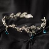 Octavia’s Crystal Drop Head Band in Silver & Blue