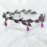 Octavia’s Crystal Drop Head Band in Hot Pink & Antique Silver