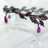 Octavia’s Crystal Drop Head Band in Hot Pink & Antique Silver