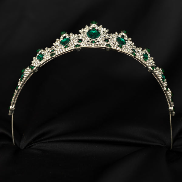 Ophelia's Tiara In Green & Silver