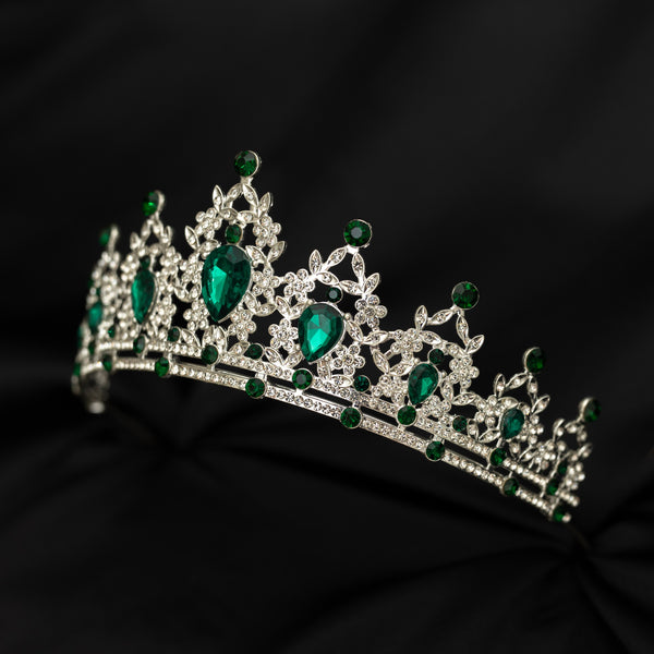 Ophelia's Tiara In Green & Silver