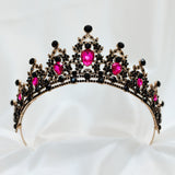 Ophelia's Tiara in Hot Pink, Black & Antique Gold