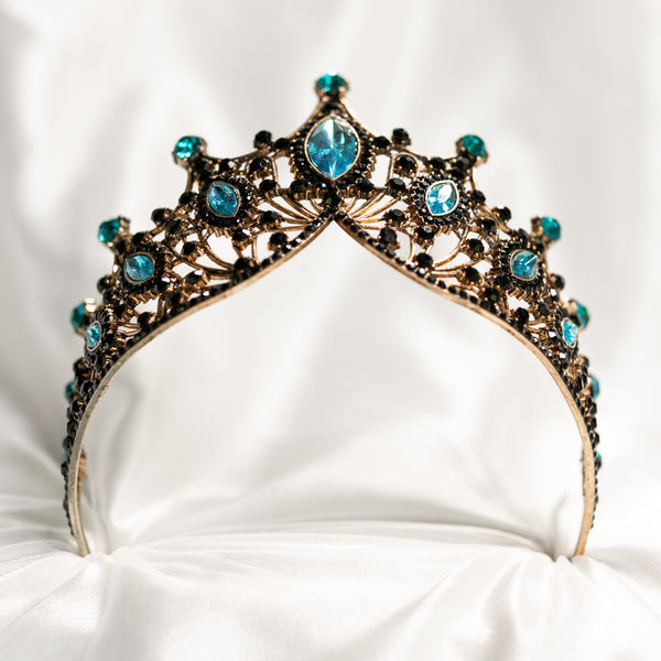 Regina's Tiara in Light Blue & Antique Gold