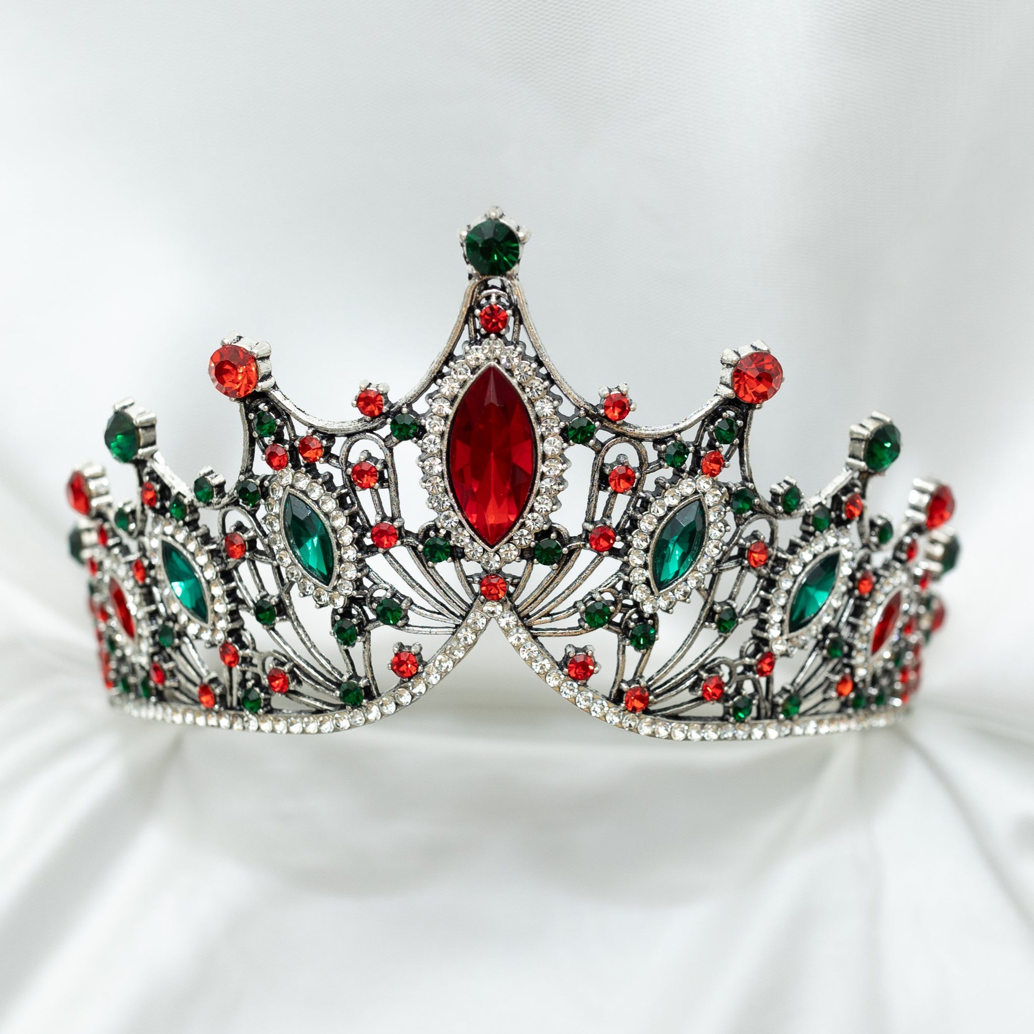 Regina's Tiara in Christmas Multi Color & Antique Silver