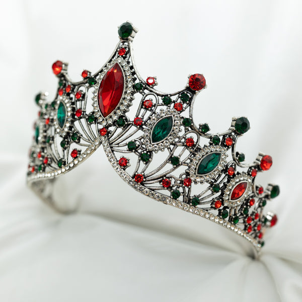 Regina's Tiara in Christmas Multi Color & Antique Silver