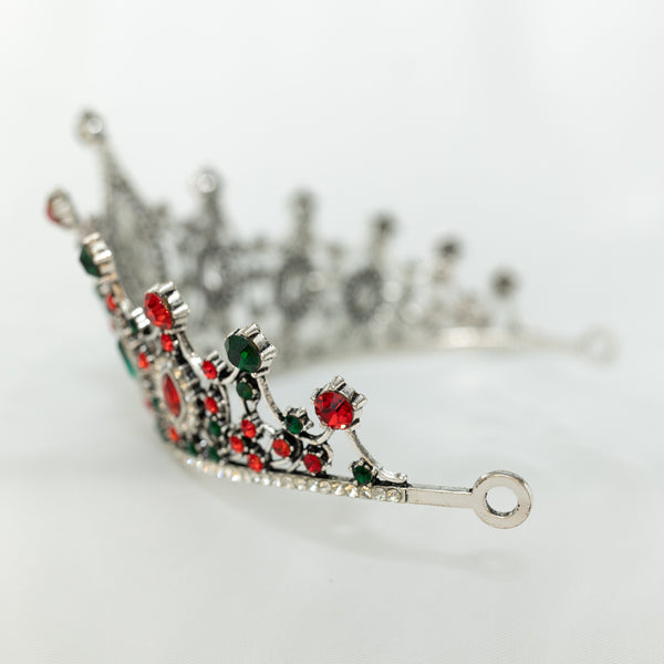 Regina's Tiara in Christmas Multi Color & Antique Silver