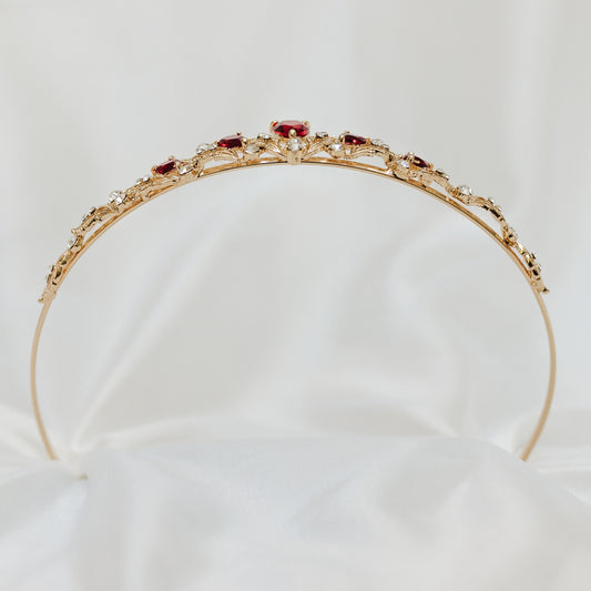 Sadie's Tiara in Gold & Red