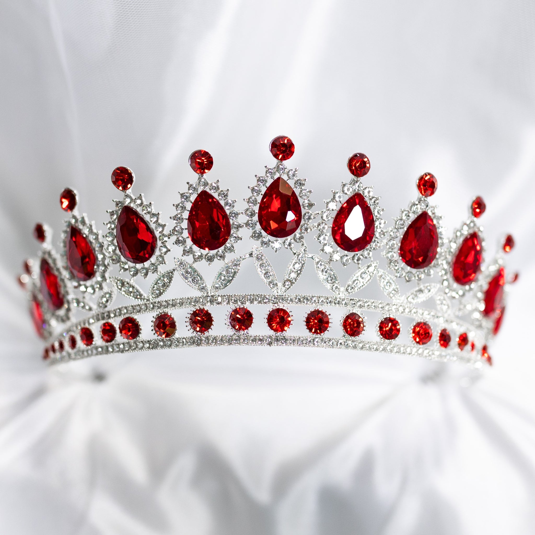 Elegant Red and Silver Tiara FAST SHIPPING!! Silver With Red Tiara, Gorgeous Silver Tiara  main image 2