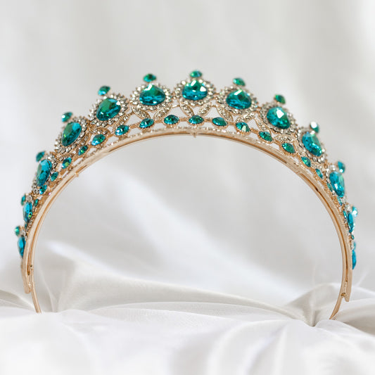 Saya's Tiara in Sky Blue & Gold