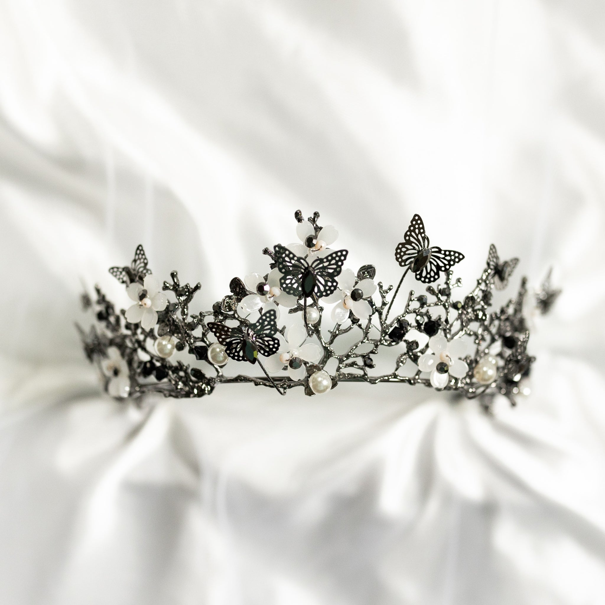Verna's Butterfly Tiara in Antique Silver