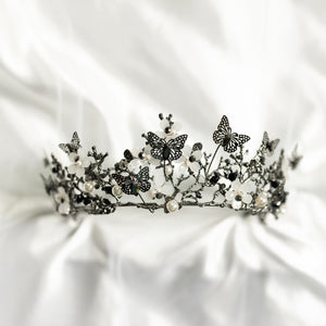 Verna's Butterfly Tiara in Antique Silver