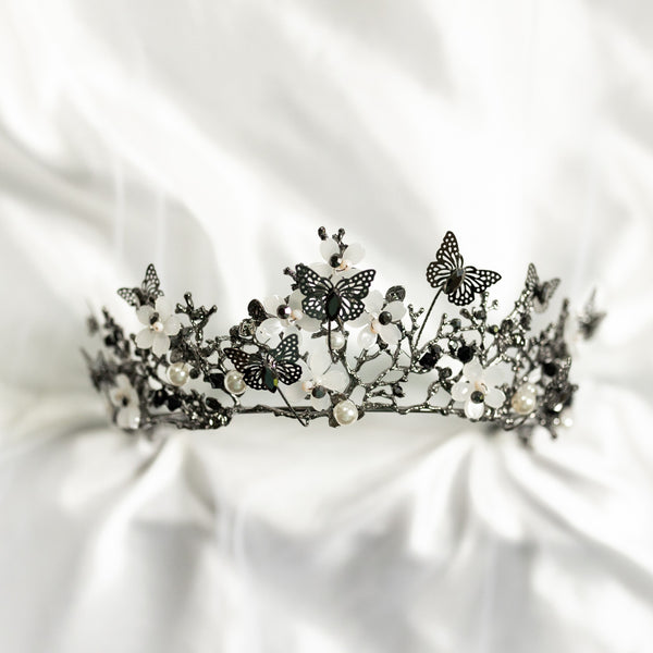Verna's Butterfly Tiara in Antique Silver