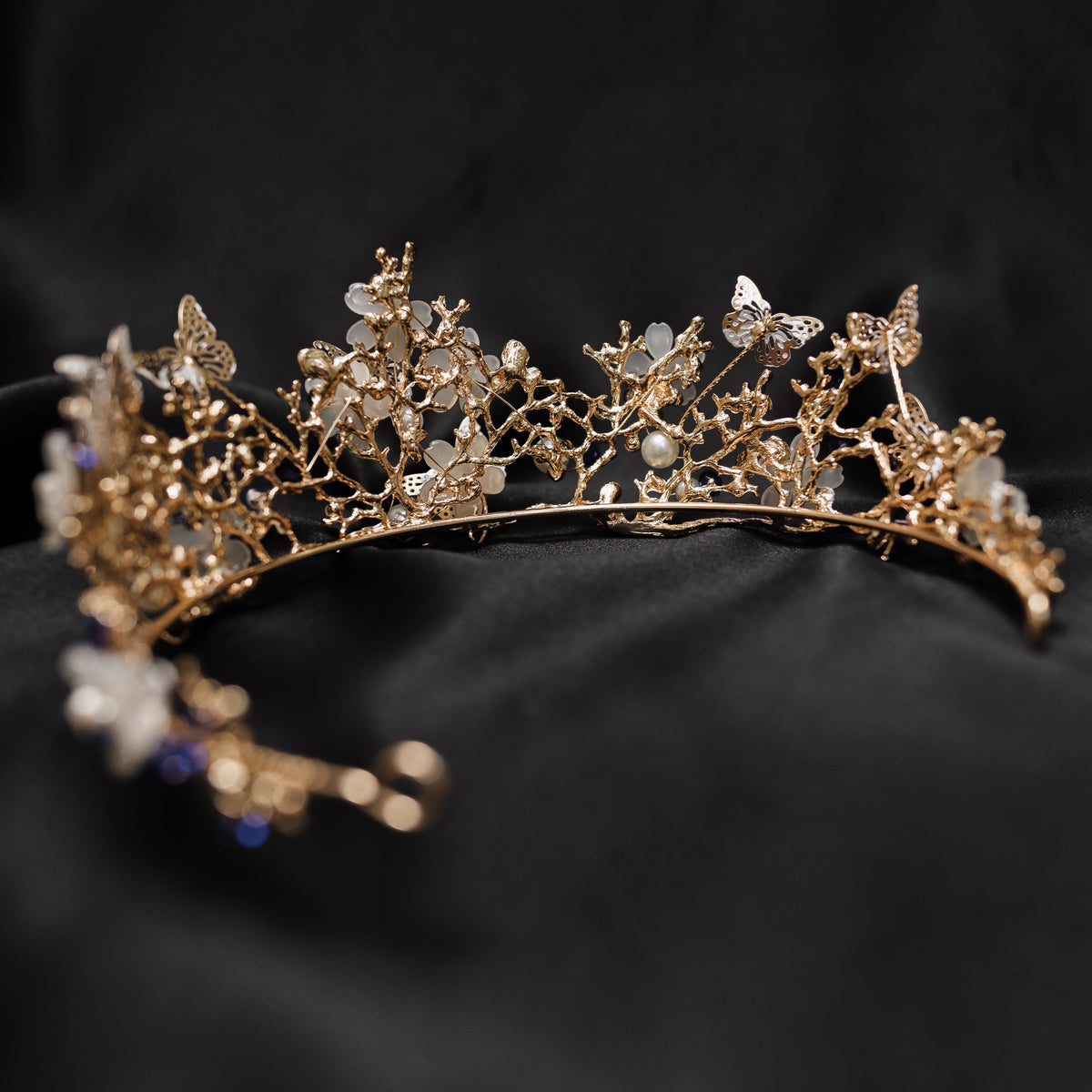 Verna's Butterfly Tiara in Blue & Gold