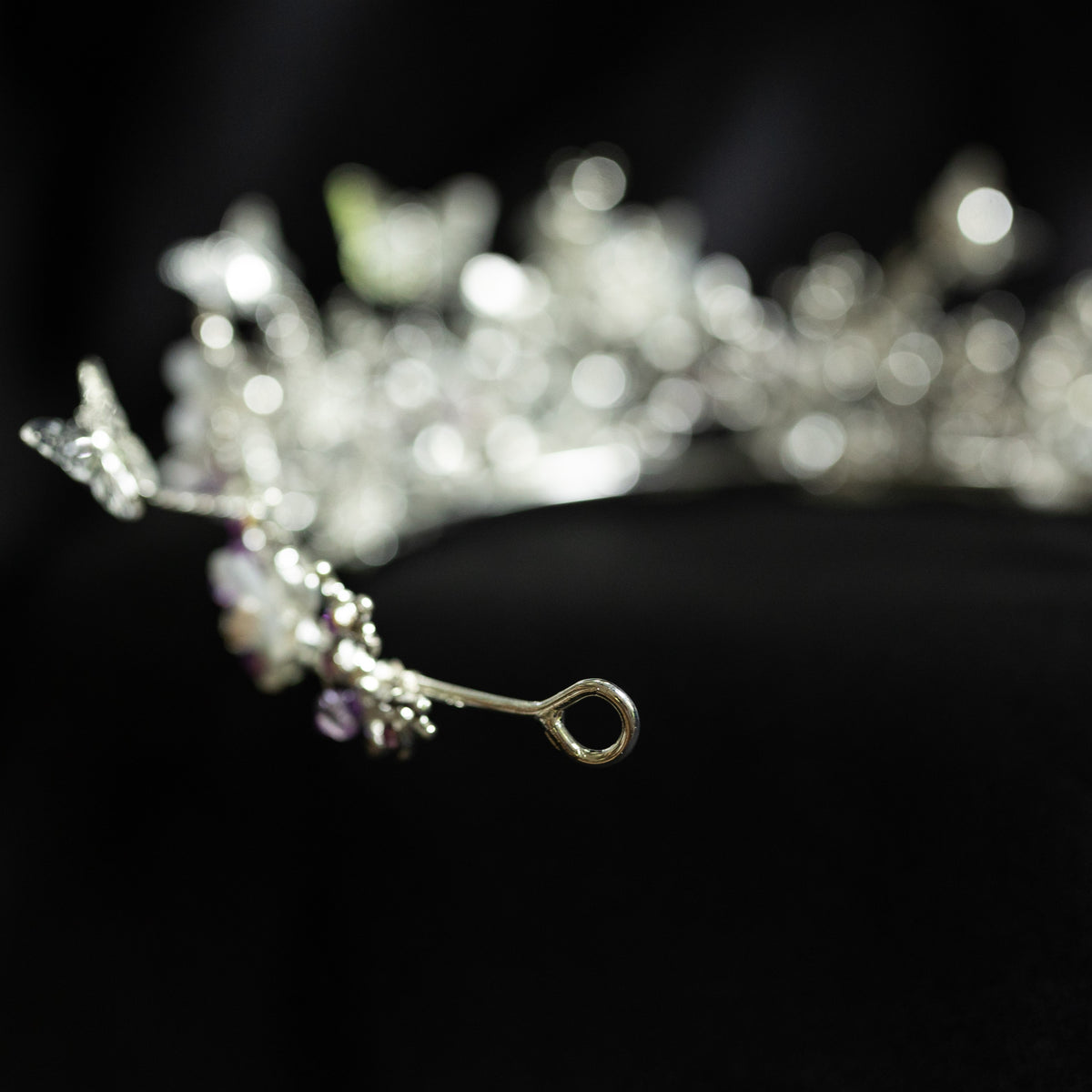 Verna's Tiara in Lavender Purple & Silver