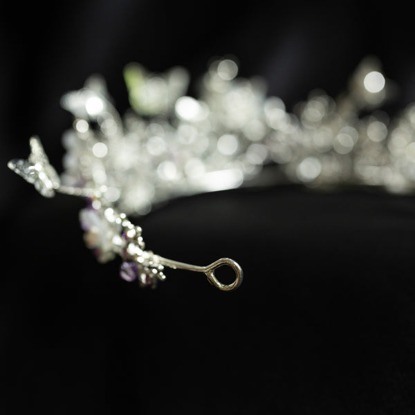 Verna's Tiara in Lavender Purple & Silver