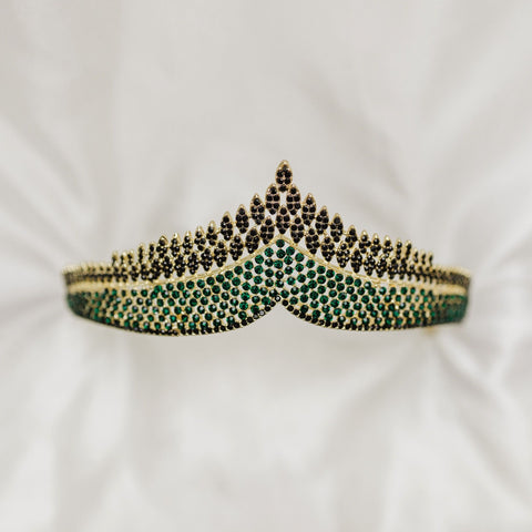 Paola's Tiara in Green & Black