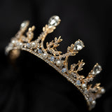 Bianca's Tiara in Gold with Pearl Center - Angle