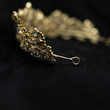 Chloe's Tiara in Gold color metal, faux diamond clear crystal, medium size, eastern european style - End