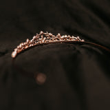 Delilah's Tiara - Rose Gold Pink Color Metal, Clear Crystal Faux Diamond - Back