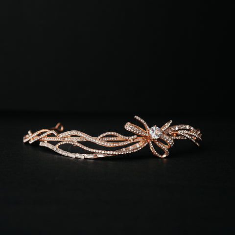 Marial's Bow Tiara Head Band in Gold