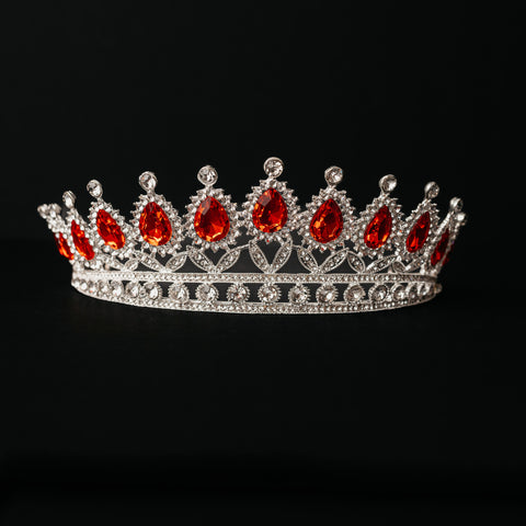 Saya's Tiara in Red & Silver