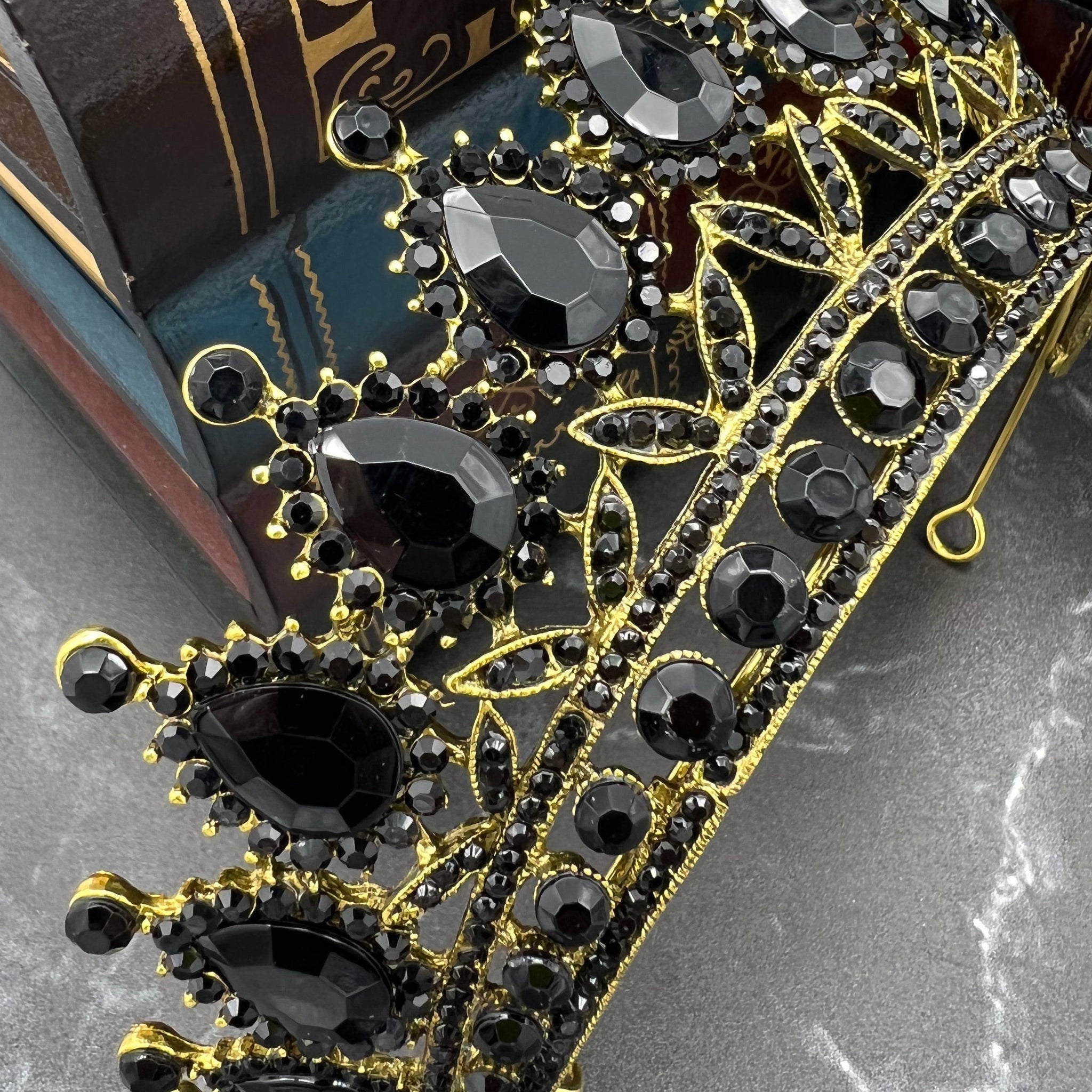 Saya's Tiara in Black & Antique Gold – Auburn & Main