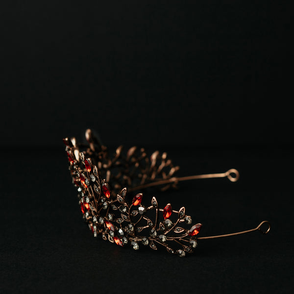 Ingrid's Tiara in Red & Black - Side Angle