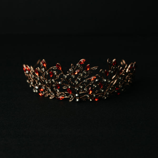 Ingrid's Tiara in Red & Black - Angle Top