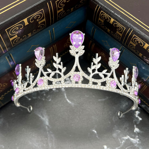 Bianca's Tiara in Lavender Purple & Silver