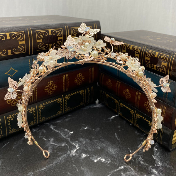 Verna's Butterfly Tiara in Rose Gold Pink
