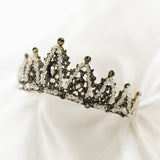 Ophelia's Tiara - Black & Gray Crystals in Antique Gold