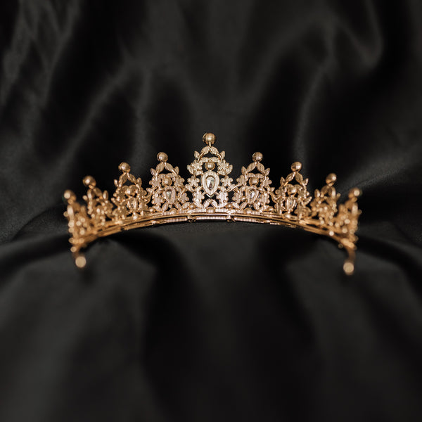 Ophelia's Tiara in Teal Blue & Gold