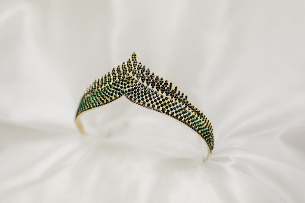 Paola's Tiara in Green & Black