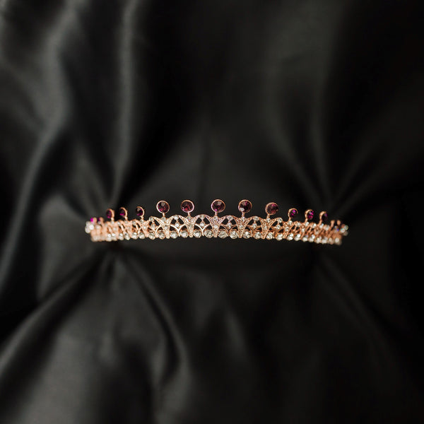 Rory's Tiara in Rose Gold & Purple Maroon Color Crystals