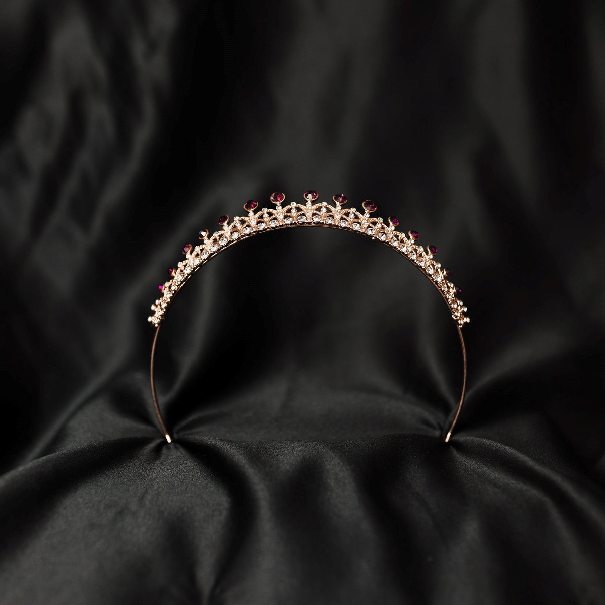 Rory's Tiara in Maroon Purple & Rose Gold