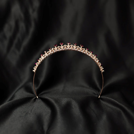 Rory's Tiara in Maroon Purple & Rose Gold