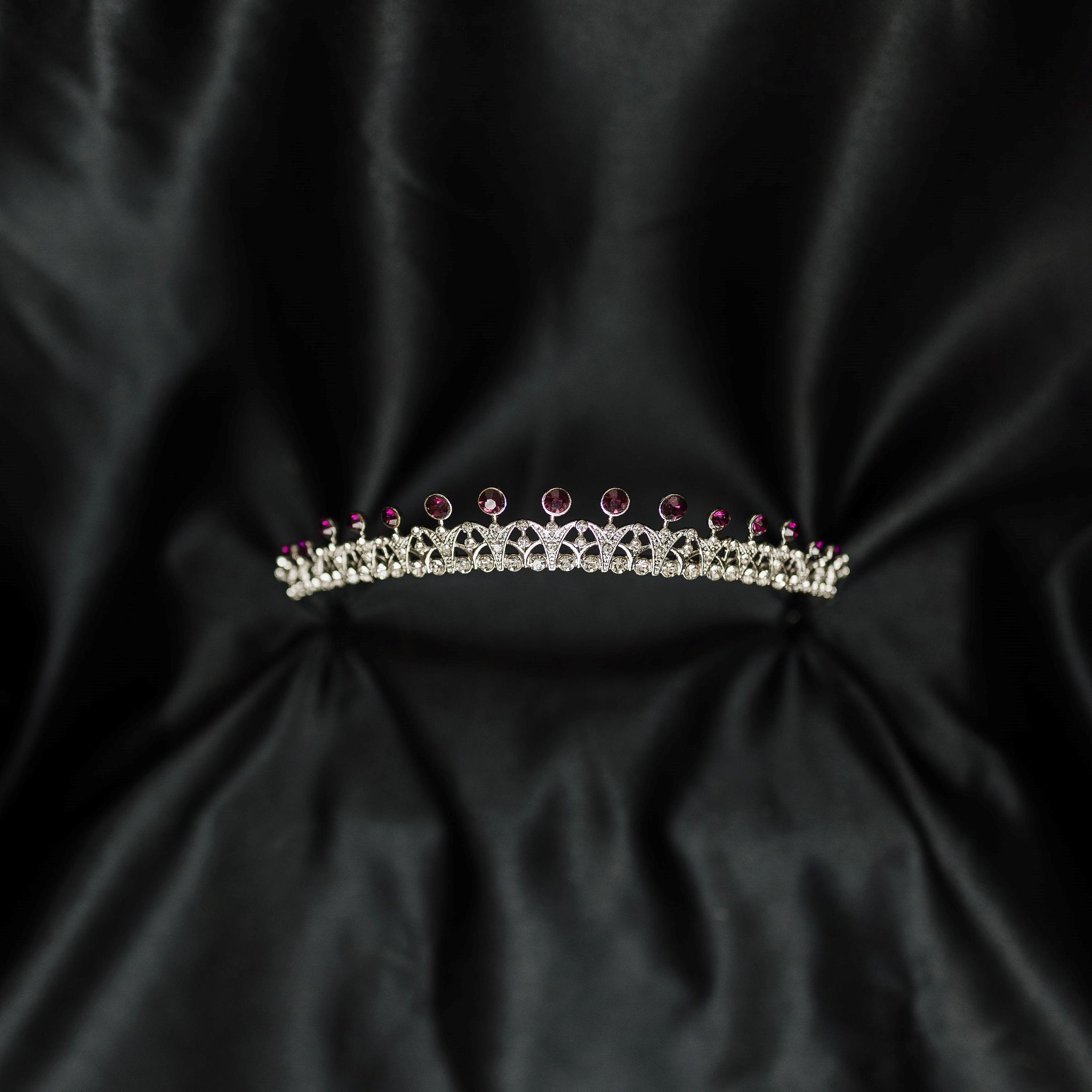 Rory's Tiara in Purple Maroon & Silver
