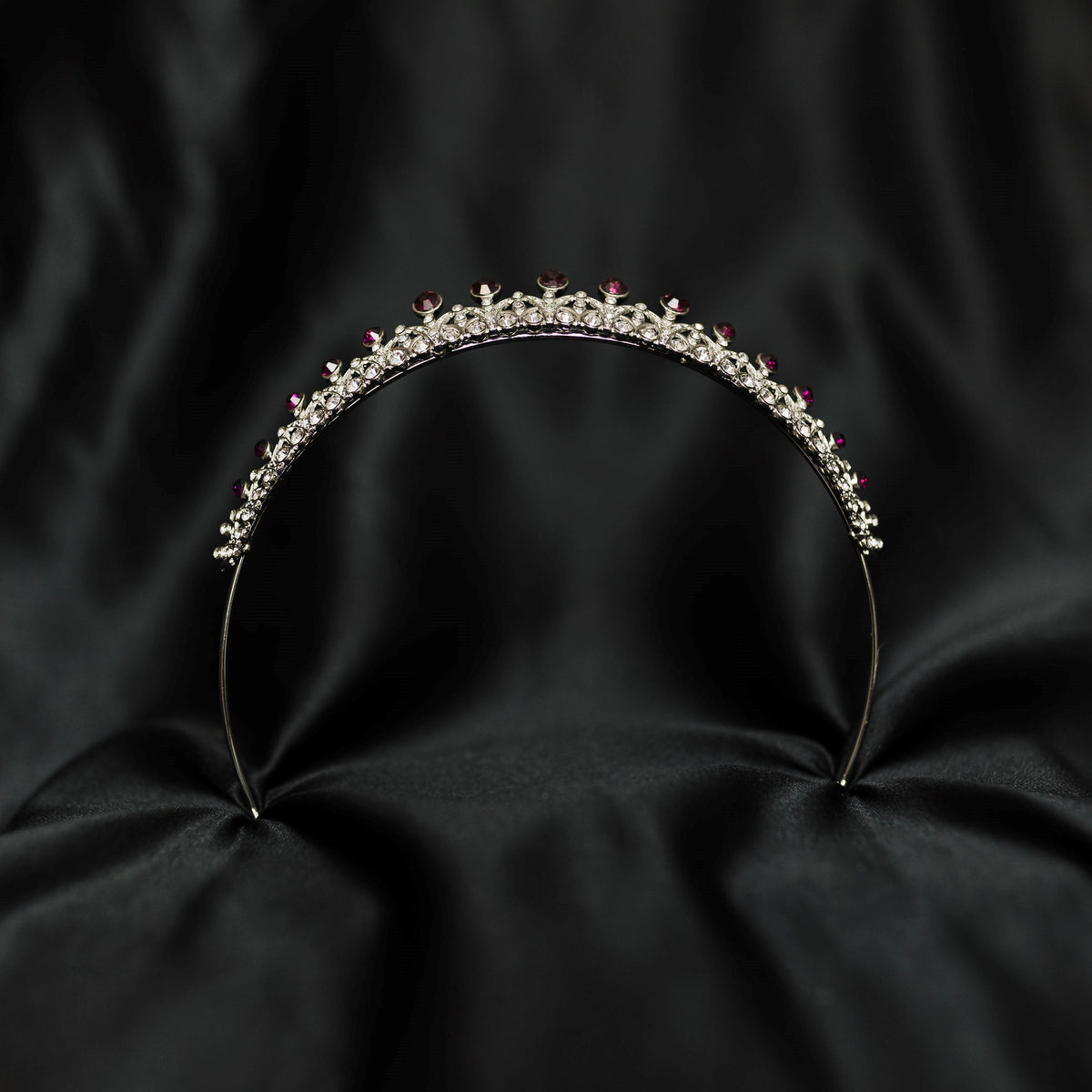 Rory's Tiara in Purple Maroon & Silver