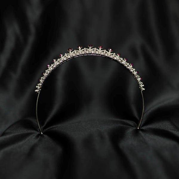 Rory's Tiara in Purple Maroon & Silver