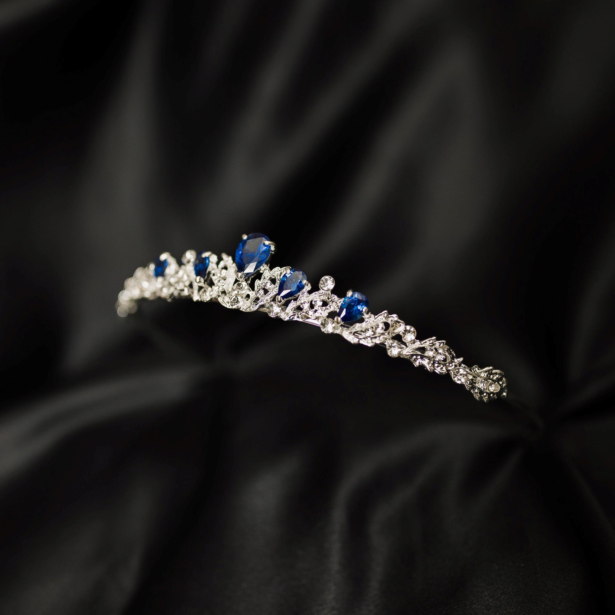 Sadie's Tiara in Blue & Silver Auburn & Main Sadie's Tiara in Blue & Silver Auburn & Main