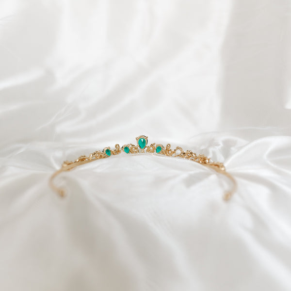 Sadie's Tiara in Green & Gold