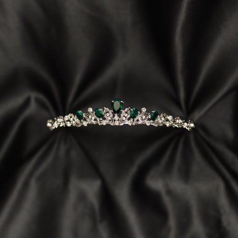 Sadie's Tiara in Green & Silver