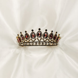 Saya's Tiara in Red & Antique Gold