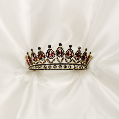 Saya's Tiara in Red & Antique Gold